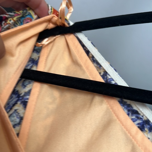 Desigual NWT dress colorful with draped front built in slip size 40/6 - Picture 6 of 9